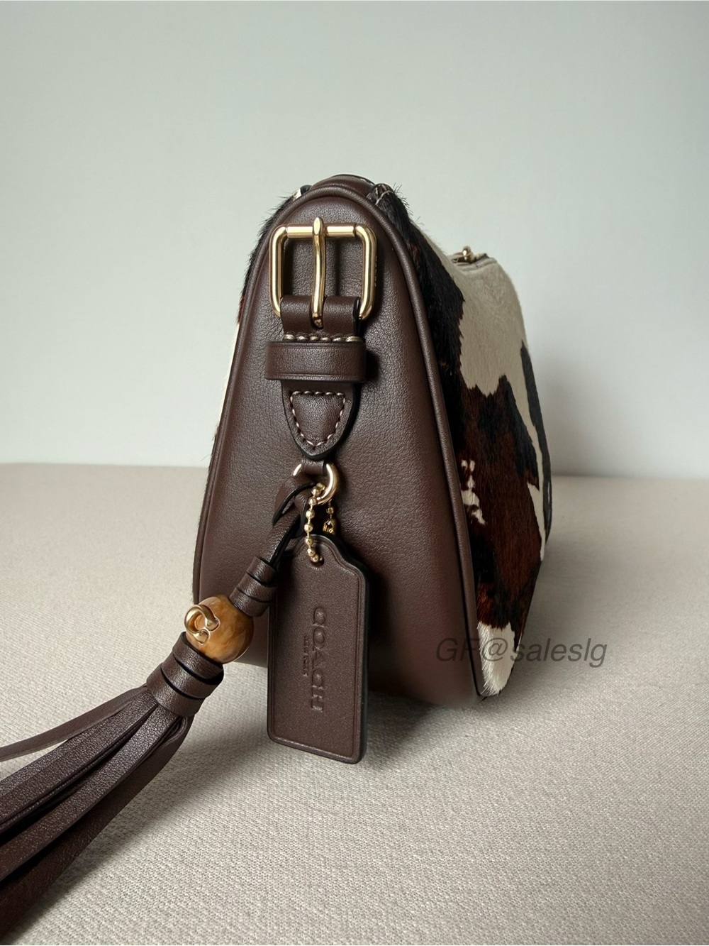 Last one NWT Coach Kailey Haircalf Cow Print Shoulder Crossbody Bag Brown CCC84 - Picture 9 of 16